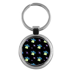 Illustration Cosmos Cosmo Rocket Spaceship Ufo Key Chain (round) by danenraven