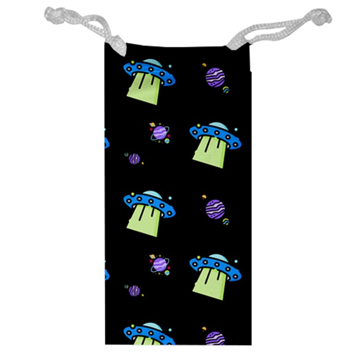 Illustration Cosmos Cosmo Rocket Spaceship Ufo Jewelry Bag