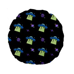 Illustration Cosmos Cosmo Rocket Spaceship Ufo Standard 15  Premium Flano Round Cushions by danenraven