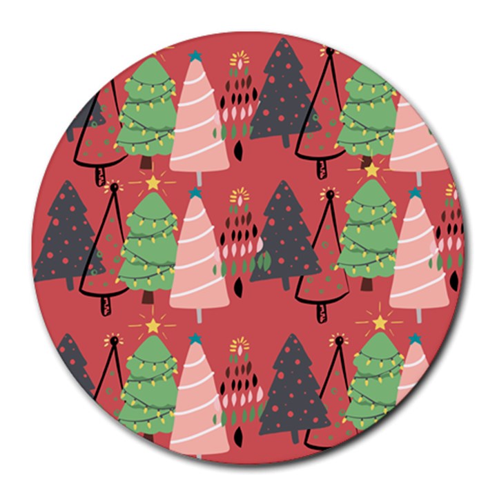 Christmas Tree Icon Round Mousepads