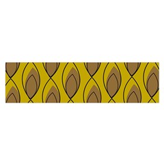 Yellow Brown Minimalist Leaves  Oblong Satin Scarf (16  X 60 )