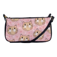 Cat Pattern Pink Background Shoulder Clutch Bag by danenraven