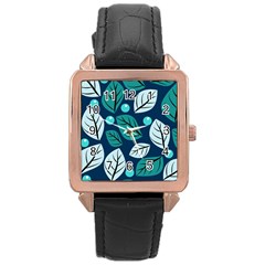 Vibrant Fall Autumn   Rose Gold Leather Watch 