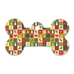 Xmas Christmas Pattern Dog Tag Bone (one Side) by danenraven