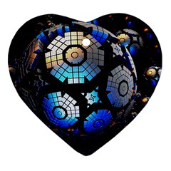 Illustration Tech Galaxy Robot Bot Science Ornament (heart) by danenraven