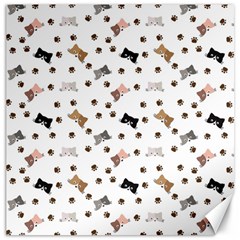 Illustration Cat Paw Background Pattern Cute Canvas 20  X 20  by danenraven