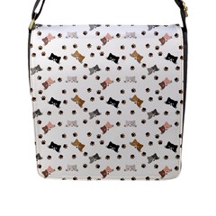 Illustration Cat Paw Background Pattern Cute Flap Closure Messenger Bag (l)