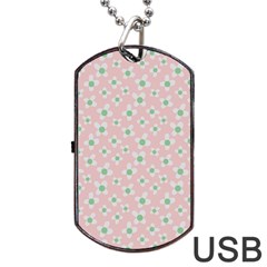 Pink Spring Blossom Dog Tag Usb Flash (one Side) by ConteMonfrey