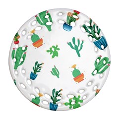 Among Succulents And Cactus  Ornament (round Filigree) by ConteMonfrey