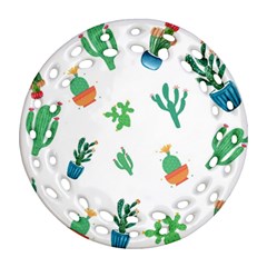 Among Succulents And Cactus  Round Filigree Ornament (two Sides) by ConteMonfrey