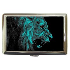 Angry Male Lion Predator Carnivore Cigarette Money Case by Jancukart