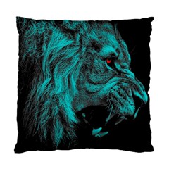 Angry Male Lion Predator Carnivore Standard Cushion Case (two Sides) by Jancukart