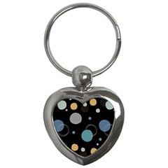 Circle Pattern Abstract Polka Dot Key Chain (heart) by danenraven