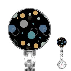 Circle Pattern Abstract Polka Dot Stainless Steel Nurses Watch by danenraven