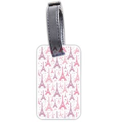 Eiffel Tower Pattern Wallpaper Luggage Tag (one Side) by danenraven