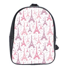 Eiffel Tower Pattern Wallpaper School Bag (xl) by danenraven