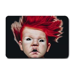 Creepy Boy Portrait Art Small Doormat  by dflcprintsclothing