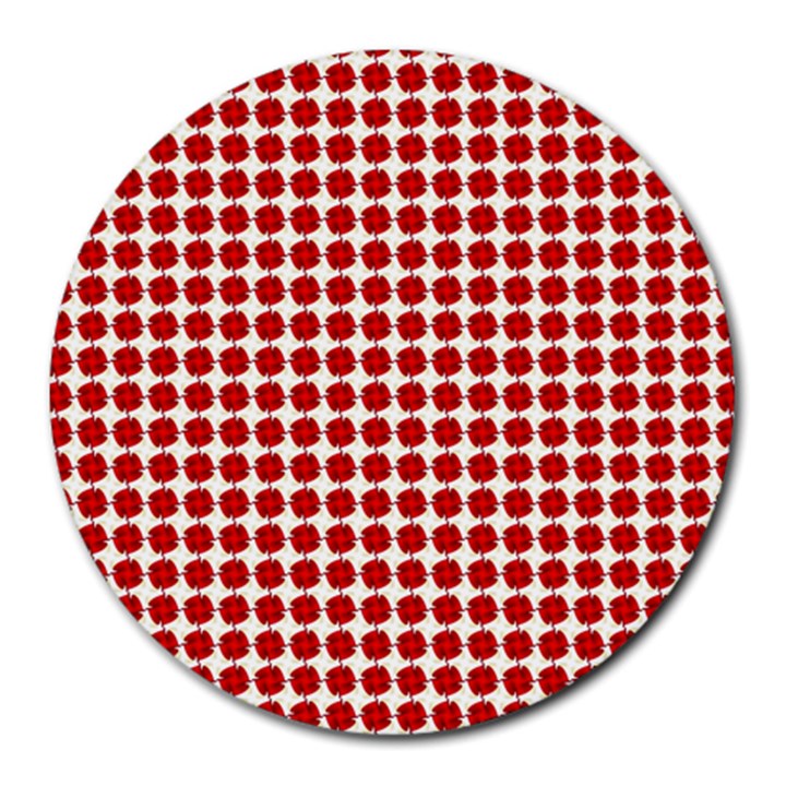 Red Pattern Seamless Texture Background Round Mousepads