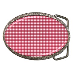 Red Gingham Check Belt Buckles