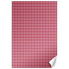 Red Gingham Check Canvas 12  X 18  by artworkshop