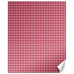 Red Gingham Check Canvas 11  X 14  by artworkshop