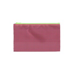 Red Gingham Check Cosmetic Bag (xs) by artworkshop