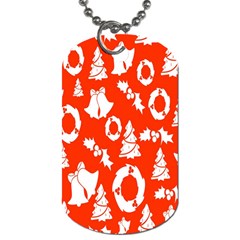 Orange  Card Christmas December Dog Tag (one Side) by artworkshop