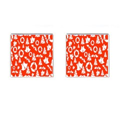 Orange  Card Christmas December Cufflinks (square) by artworkshop