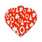 Orange  Card Christmas December Dog Tag Heart (One Side) Front