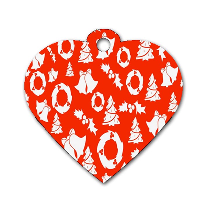 Orange  Card Christmas December Dog Tag Heart (One Side)