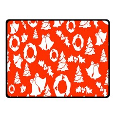 Orange  Card Christmas December Double Sided Fleece Blanket (small)  by artworkshop