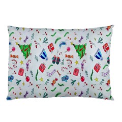 New Year Christmas Winter Watercolor Pillow Case by artworkshop