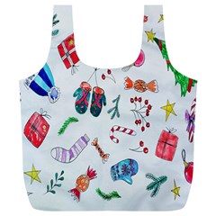 New Year Christmas Sketch Gifts Full Print Recycle Bag (xl)