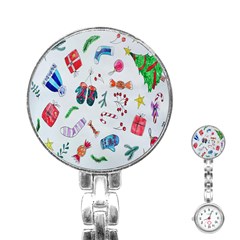 New Year Christmas Sketch Gifts Stainless Steel Nurses Watch by artworkshop