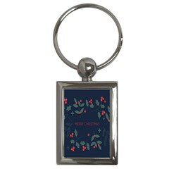 Merry Christmas  Frame Flora Key Chain (rectangle) by artworkshop