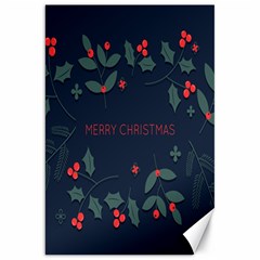 Merry Christmas  Frame Flora Canvas 20  X 30  by artworkshop