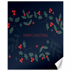 Merry Christmas  Frame Flora Canvas 11  X 14 