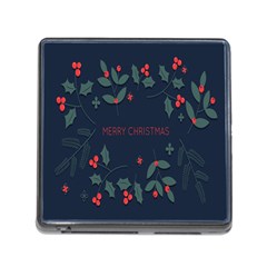 Merry Christmas  Frame Flora Memory Card Reader (square 5 Slot) by artworkshop
