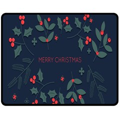 Merry Christmas  Frame Flora Fleece Blanket (medium)  by artworkshop