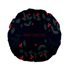 Merry Christmas  Frame Flora Standard 15  Premium Round Cushions by artworkshop