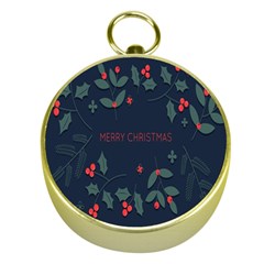 Merry Christmas  Frame Flora Gold Compasses by artworkshop