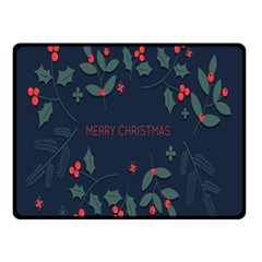 Merry Christmas  Frame Flora Double Sided Fleece Blanket (small)  by artworkshop