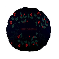 Merry Christmas  Frame Flora Standard 15  Premium Flano Round Cushions by artworkshop