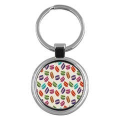 Macaron Macaroon Stylized Macaron Design Repetition Key Chain (round) by artworkshop