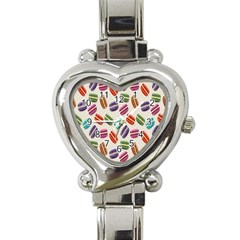 Macaron Macaroon Stylized Macaron Design Repetition Heart Italian Charm Watch by artworkshop