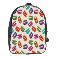 Macaron Macaroon Stylized Macaron Design Repetition School Bag (large) by artworkshop