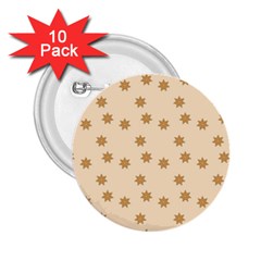 Gingerbread Star 2 25  Buttons (10 Pack)  by artworkshop