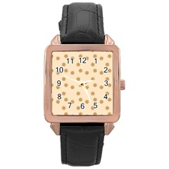 Gingerbread Star Rose Gold Leather Watch  by artworkshop