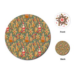 Gingerbread Christmas Decorative Playing Cards Single Design (round) by artworkshop