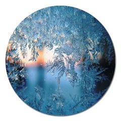 Frost Winter Morning Snow Magnet 5  (round)